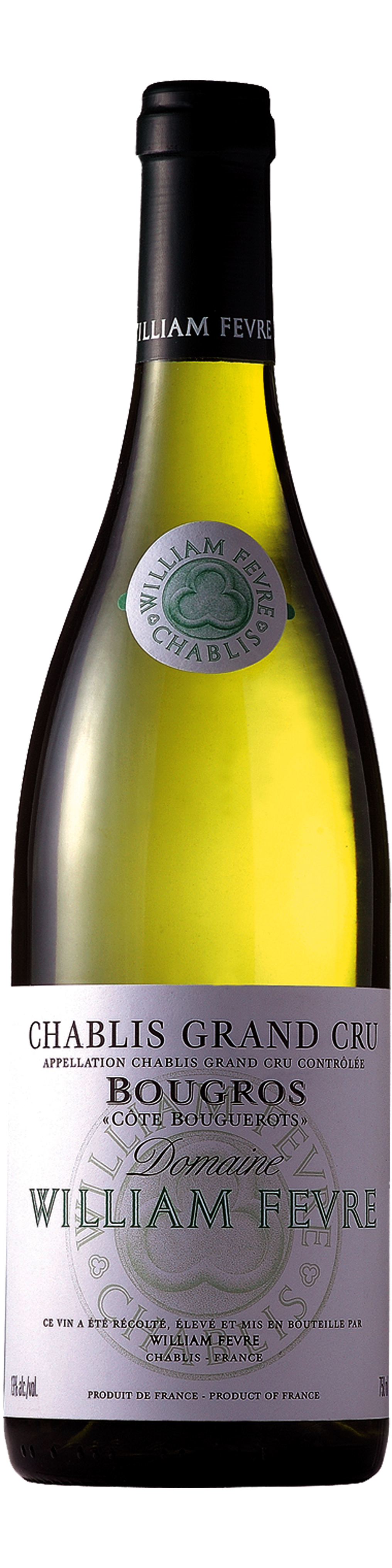 Bottle shot of 2011 Chablis Grand Cru Bougros Côte de Bouguerots