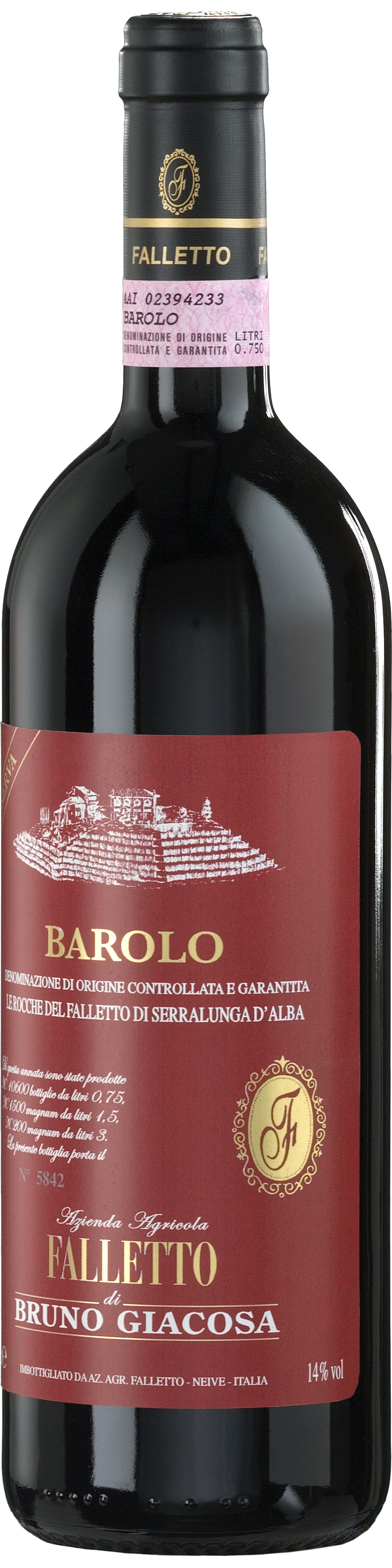 Bottle shot of 2001 Barolo Rocche Del Falletto Riserva