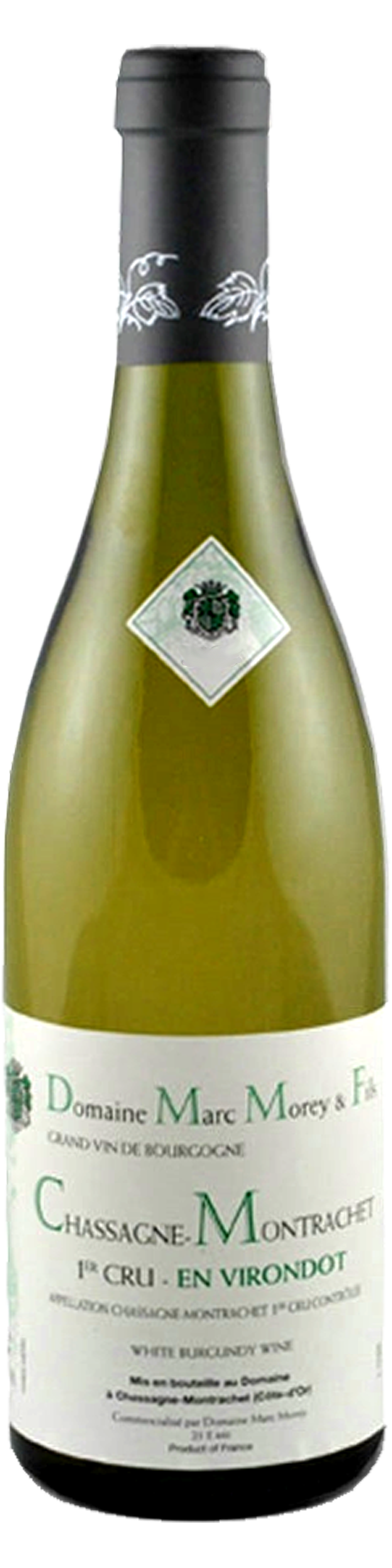 Bottle shot of 2009 Chassagne Montrachet 1er Cru En Virondot