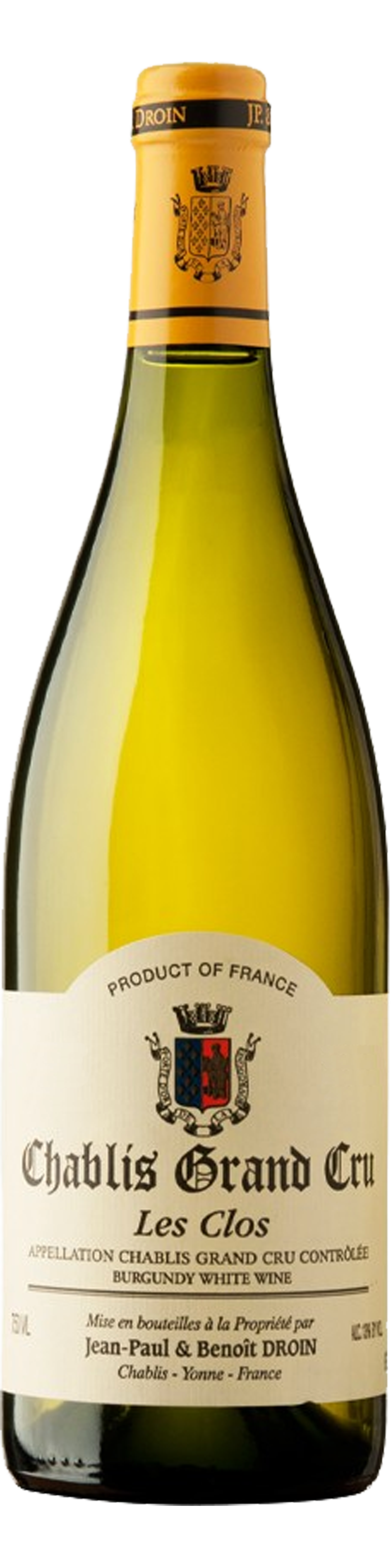 Bottle shot of 2014 Chablis Grand Cru Les Clos