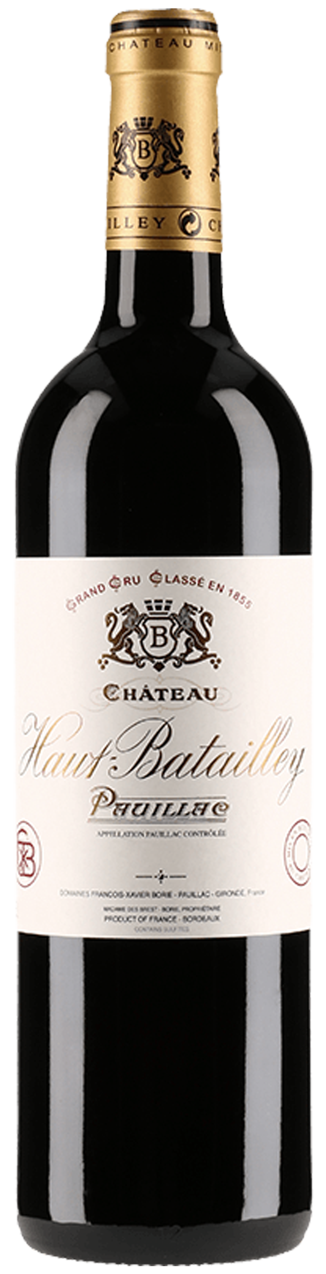 Bottle shot of 2017 Château Haut Batailley, 5ème Cru Pauillac